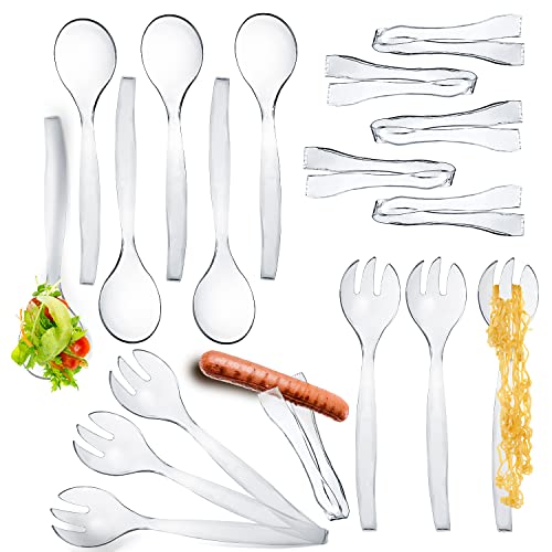 Plastic Serving Utensils, 18 Pack Heavy Duty Disposable Serving