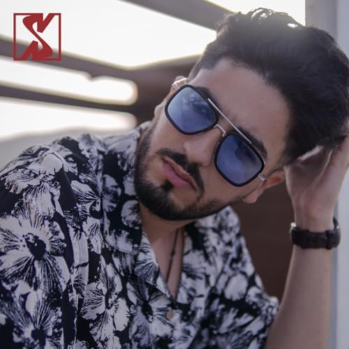 SHEEN KELLY Lunettes de Soleil Rétro Pilote Carré Cadre Métal Hommes Femmes