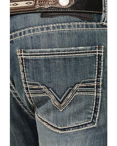 Rock & Roll Denim Western Jeans Mens Stitch Med Wash BM1RD036754