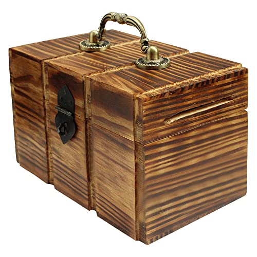 Image of ITOS365 Handicrafted Wooden Antique Money Bank for Children- Woody Finish | Coin Savings Box Piggy Bank | Gifts for Kids, Girls, Boys & Adults | Large Size Money Storage Box