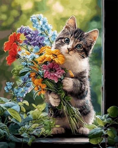 Broderie point de croix chat 9CT kit complet anti stress perlage créatif facile pour débutant