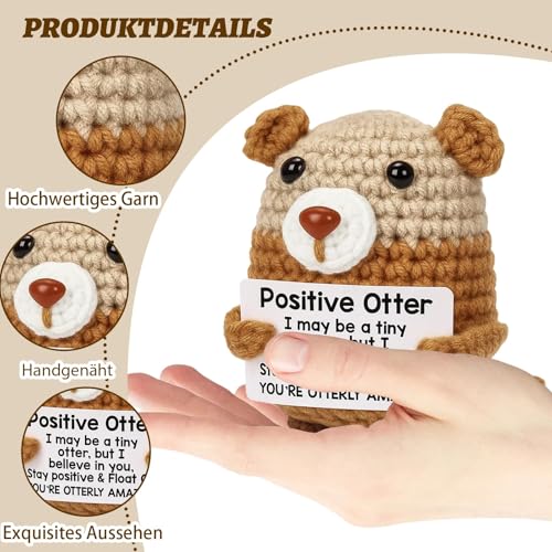 KRYMXAR Otter Kuscheltier, Positive Otter Geschenk, Süßes Plüschtier für Emotionale Unterstützung, Freunde und Familie, Dekoration für Zuhause und Büro