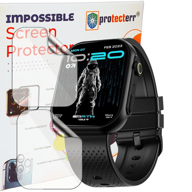 Image of 2 Pack | Screen Protector Guard for GOBOULT Drift Max | 2.01 inch | Smartwatch - Flexible & Ultrathin TPU Film, 9H Scratch Resistant, Bubble Free - Not a Tempered Glass
