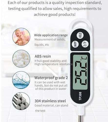 Meat Thermometer Digital Thermometer With Long Probe, Instant Read Cooking Thermometer, Meat Thermometer For Food, Meat, Oil, Milk, Wine, Bbq And Hot Water #TOP2