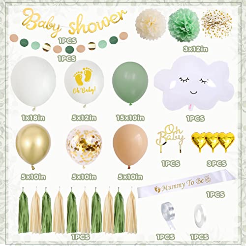 Baby Shower Decoration Boy Girl Baptism Decoration Sage Green with Mummy to be Scarf - Image 2