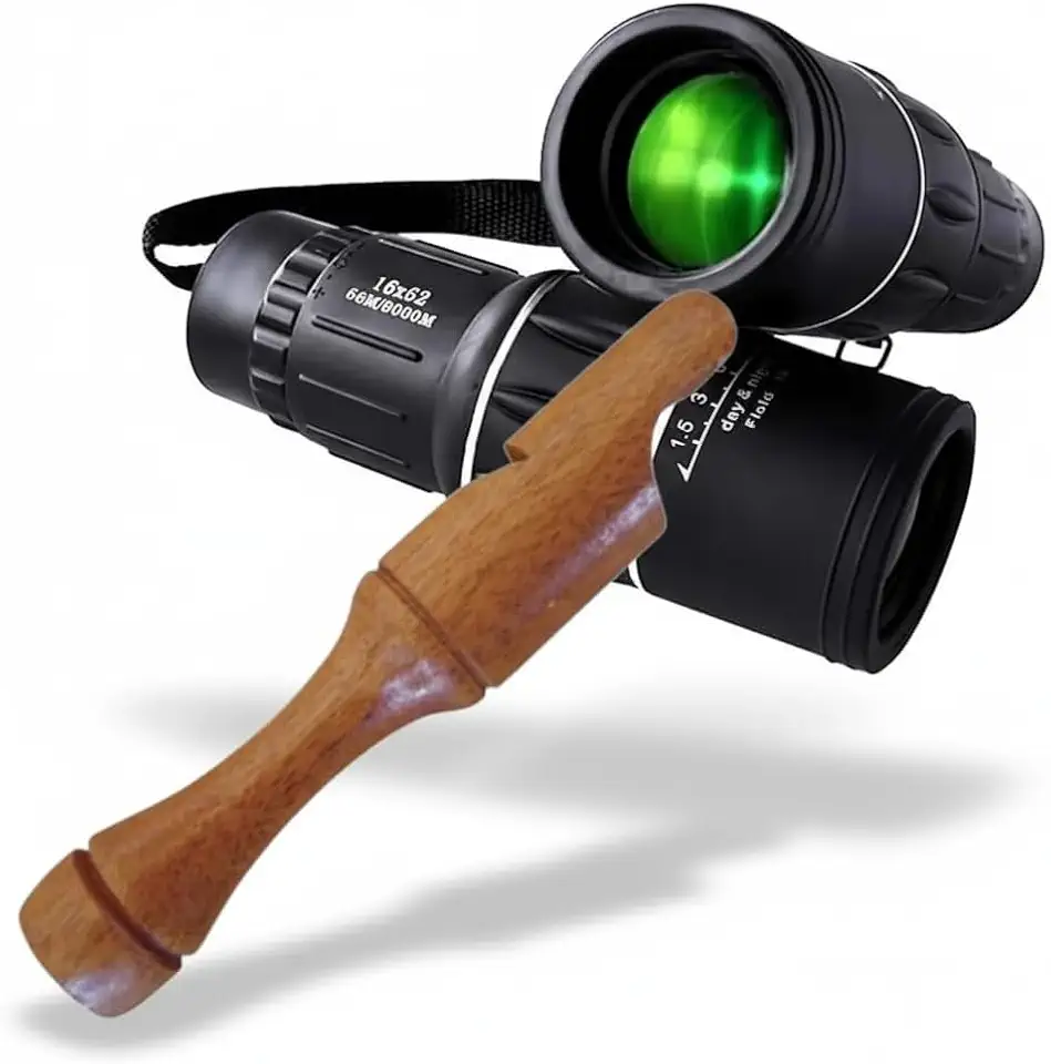 Apito De Madeira Inhambu Açu Modelo 09 + Luneta Observação de Pássaros