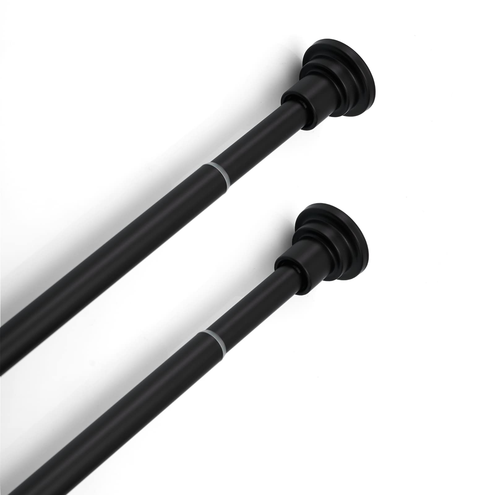Shower Curtain Rod Extendable Shower Curtain Pole Telescopic Spring Tension Rod for Bathroom Bathtub Kitchen Wardrobes Doorways, No Drilling, Rust-Resistance Adjustable Hanging Pole, 83-150cm, Black — image 1