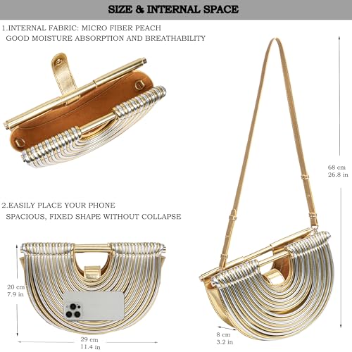 Bolso Clutch Tejido de Noche con Asa y Correa miniatura 5