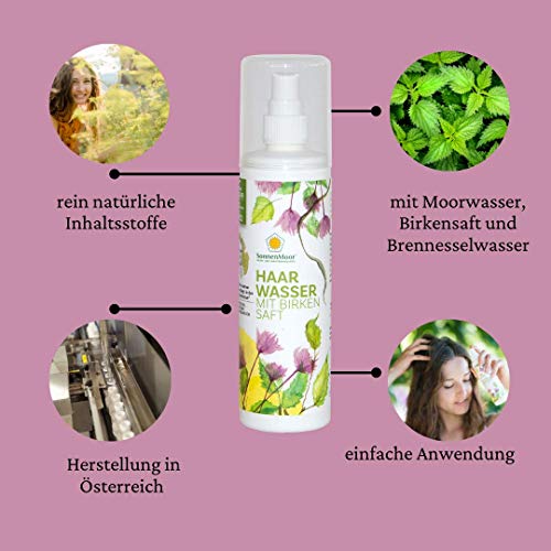 Foto von Natürliches Haarwasser 200 ml mit Birkensaft vom österreichischen Familienbetrieb SonnenMoor