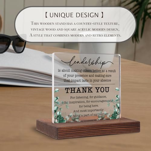 Leader Plaque for Women, Men, Appreciation Thank You Gifts for Coworker, Boss, Leader, Mentor, Boss Lady, New Job, Promotion, Leaving, Going Away Leadership Gifts Desk Decorative Signs Plaques ABC34 by akeke - Used condition - Image 4