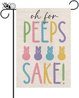 Easter Garden Flag Bunny Burlap Vertical Double Sided Funny Holiday Rabbit Outdoor Yard Decor 12.5x18 Inch