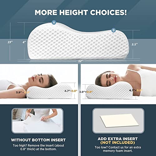 Image of Memory Foam Pillow, Orthopedic Refill Pillow, Neck Pain, Cervical Cleaning Dusters Vanilla Memory Foam Pillow, Orthopedic Pillow for Neck Pain,Pillow Filter (Pack of 1)