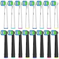 16 Stück Aufsteckbürsten Kompatibel mit Oral B Aufsteckbürsten, Professionelle Bürstenköpfe passend für Oral B Elektrische Zahnbürsten, 8er Weiß und 8er Schwarz.