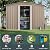 ASJMR 8FT x 6FT Outdoor Storage Shed, Waterproof Lockable Door Metal Tool Shed with Sliding Door and Ventilation, Gardening Tool Storage Room, Metal Storage Shed for Gardens and Lawns