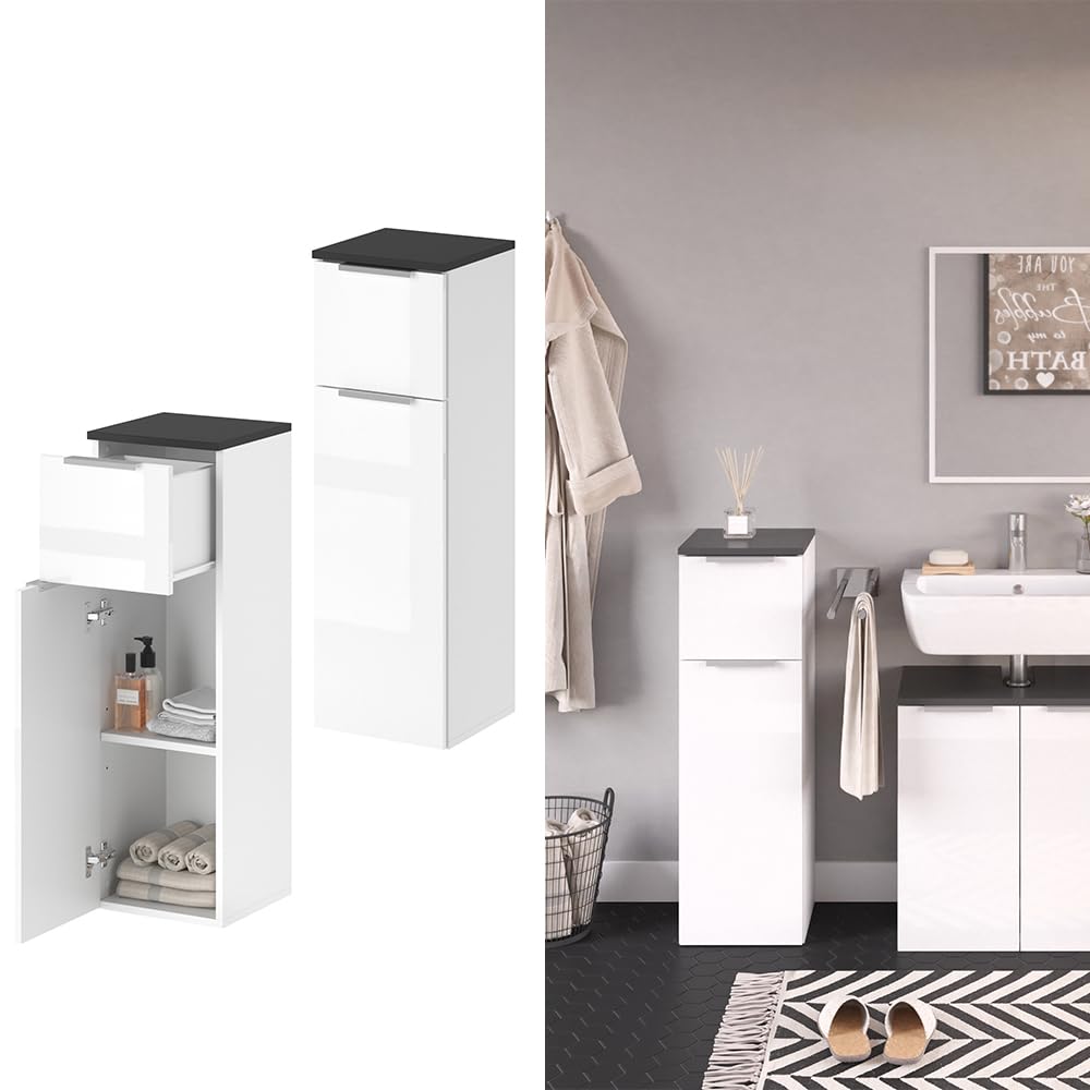 Meuble Sous-Vasque pour Salle de Bain Mezzo,60 x 56 x 34 cm en Blanc