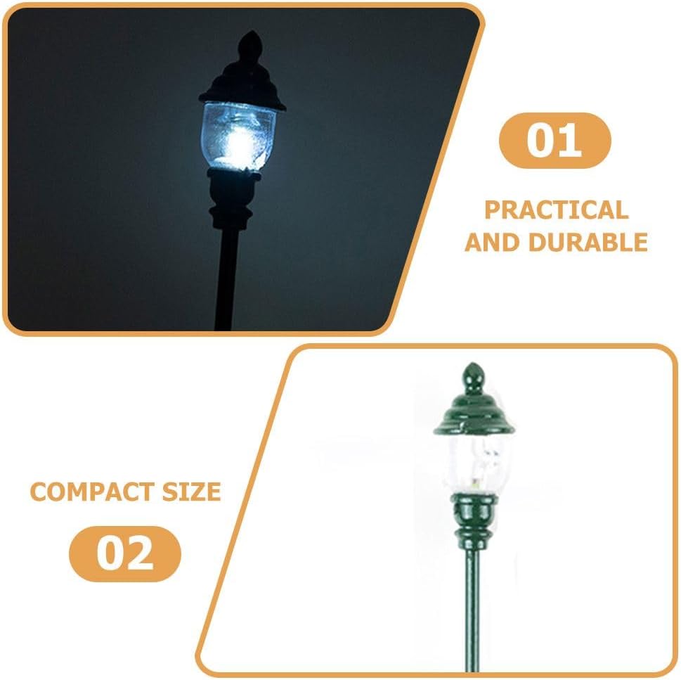 4Pcs Miniature Yard Lamps Model Simulated Street Light Props Sand Table Lamp Props