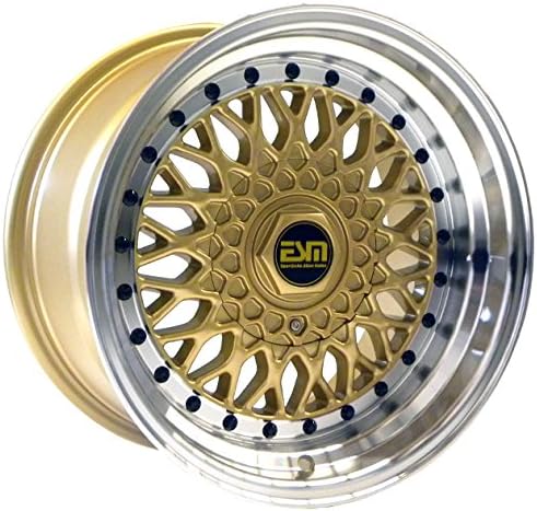 ESM-002R Wheels Rims Gold Machined Lip 15x9 15" 4x100 5x100 +10 cb 57.1 ESM Wheels
