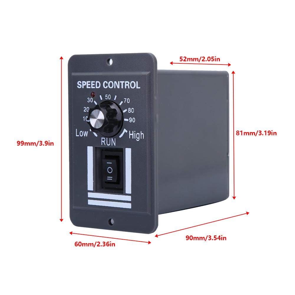 Controlador de velocidad del motor DC12-60V/40A, controlador de velocidad del motor CC, controlador de velocidad del motor de cepillo PWM, con interruptor reversible CW CCW.