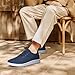 AMANSSE Men's Slip On Walking Shoes Running Comfortable Tennis Breathable Non Slip Athletic Gym Workout Cross Training Fashion Sneakers Navy Blue Size 10.5