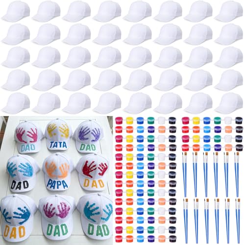 Marspark 40 Pack DIY Father's Day Hat Painting Kit Gift
