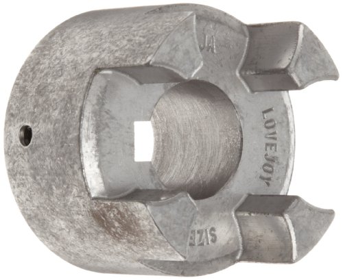 Lovejoy 61106 Size CJ 24/32B Curved Jaw Coupling Hub, Powdered Metal Steel, Metric, 28 mm Bore, 2.2'' OD, 3.07'' Overall Coupling Length, 8 mm x 3.3 mm Keyway