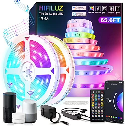 Moda y Accesorios, Video On Demand HIFILUZ 20M Luces Led Compatible Alexa Tira Led Exterior WiFi 5050 RGB Color Controlada Por Teléfono Inteligente, Trabaja con Sistema Android y iOS, Google,...