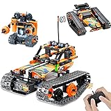 Technik Ferngesteuert Spielzeug für Jungen, 3 in 1 STEM Ferngesteuertes Bausteine Bauspielzeug für Kinder Alter 8 9 10 11 12 Jahre, Pädagogische RC BAU Spielzeug Racer RC Auto/Panzer/Roboter