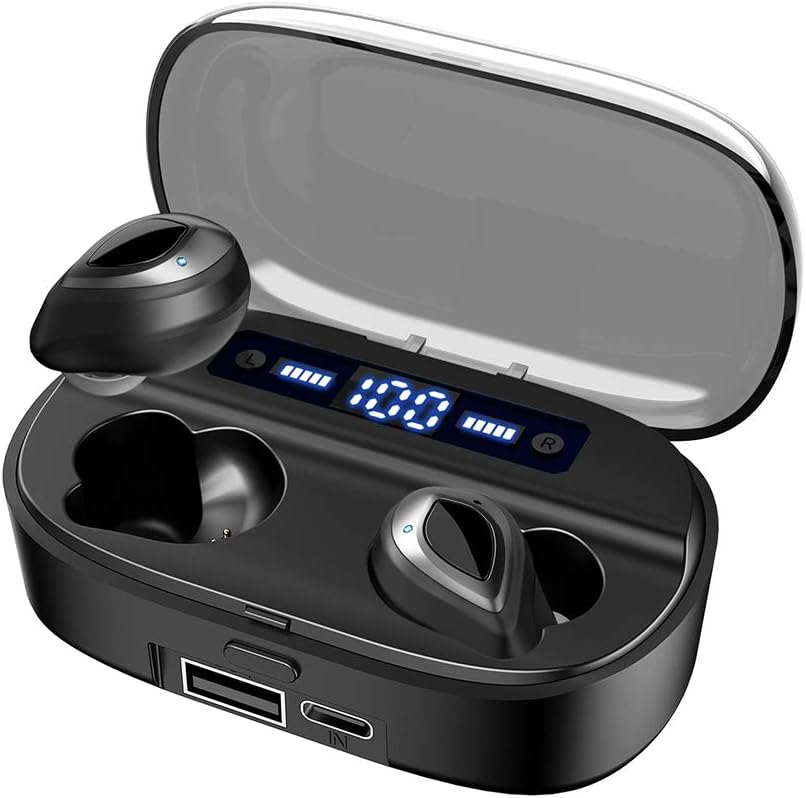 Wireless Earbuds,Bluetooth 5.0 Headphones,Bluetooth Earbuds Wireless Deep Bass Stereo Earphones with Mic,120H Playtime Wireless Earphones with Charging Case,IPX7 Waterproof Sweatproof Headphones