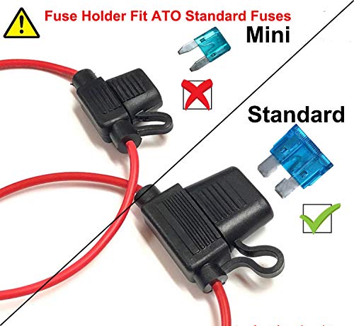 Muhize Inline Fuse Holders And Fuses Kit - Upgraded 16 Gauge Automotive Atc/Ato Standard Fuse Holder With 15 Amp Standard Blade Fuse (10 Pack) #TOP6