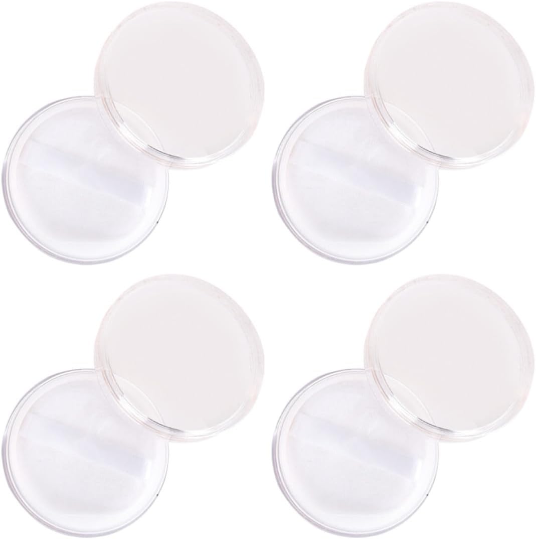 4pcs Portable Powder Container 20g White as Pp Jar with Puff