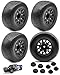 RCMYou 12mm/14mm Hex Rc Truck Tires,RC Wheels Tires for 1/10 Slash 2WD 4Ã—4,Axial/Arrma Senton/Redcat Rc4wd,Hex Detachable Replacement Running on Off-Road Tire,on-Road Tires,4-Pack,Black