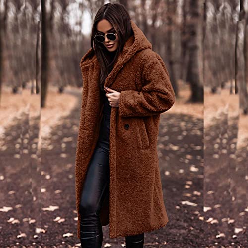 Mianht Long Fleece Winter Coats For Women Fuzzy Fleece Overcoats Lapel Open Front Cardigans Coats Warm Outwear Jackets #TOP1