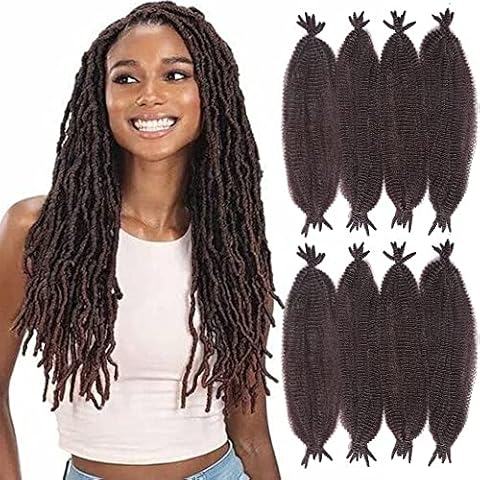 Amir Hair 24 Inch Afro Spring Twist Hair 3 Pcs Kinky Twist Braiding Hair Pre-stretched Long Marley Crochet Braiding Hair For Black Women (4#, 24inch (pace of 8)) Cover