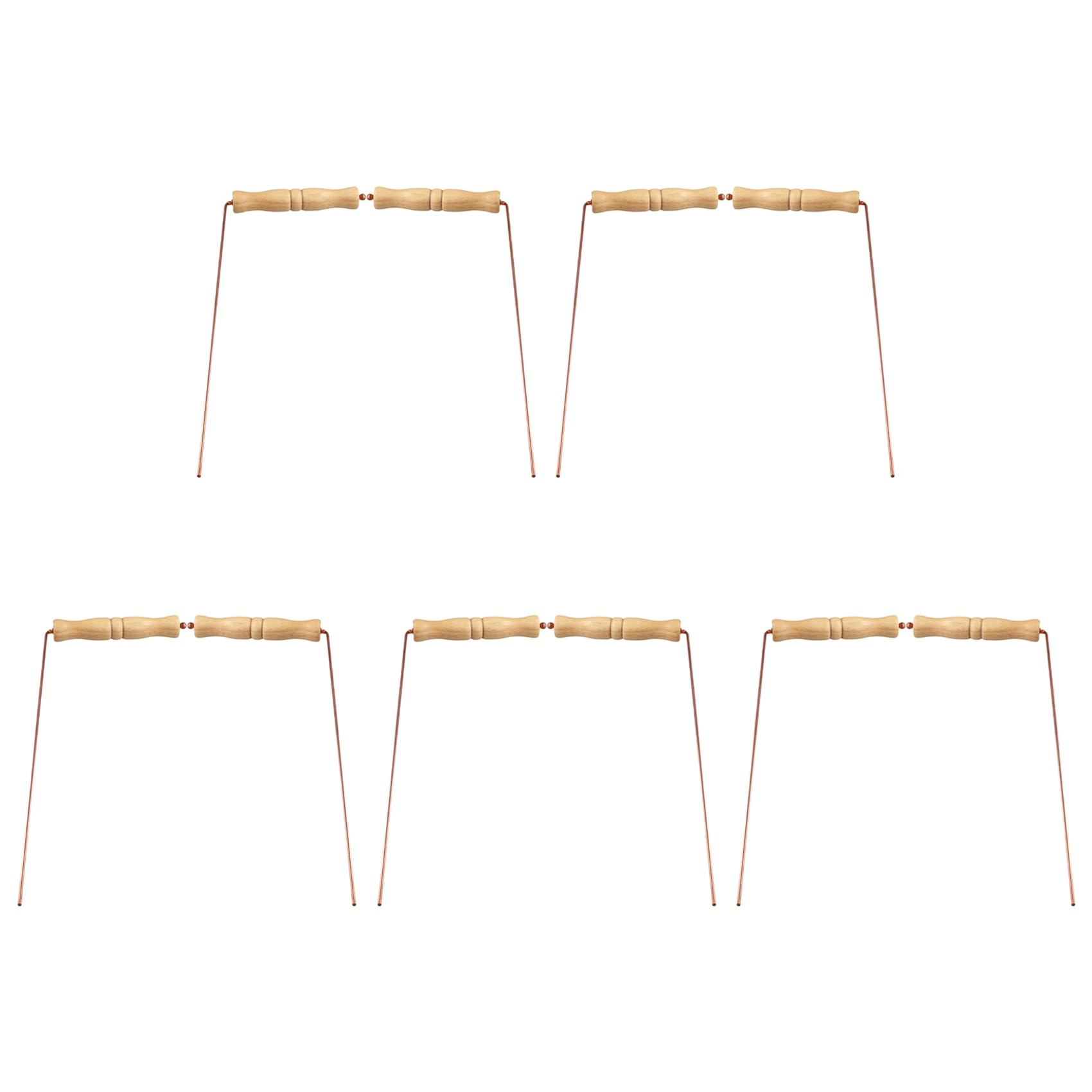 Jnchdghwa Photo Color 10X Copper Dowsing Rods Kit For Divination Tool - Natural Wooden Handles Divining Rods