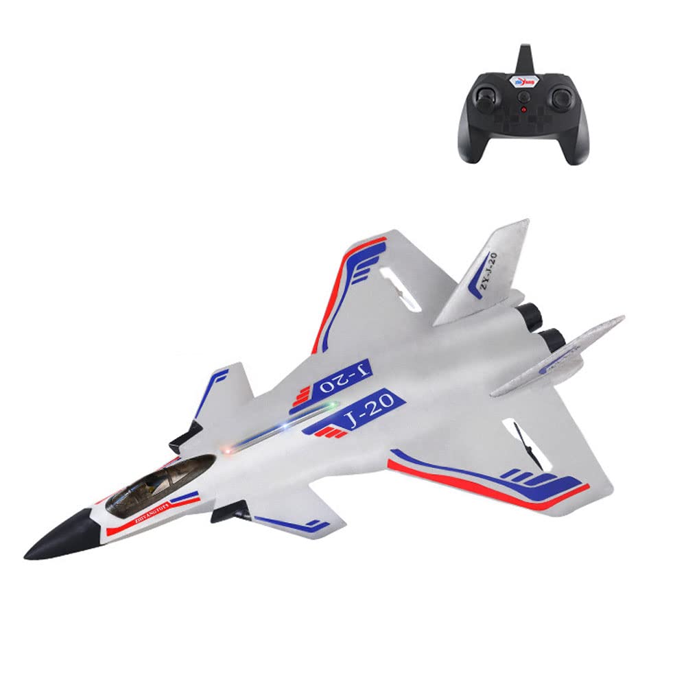 Avion Télécommandé 2,4 GHz Avec Gyroscope 3 Axes – Chasseur RC En Mousse EPP, 2 Batteries, Vol De Nuit LED, Cadeau Enfant Et Adulte (rouge)