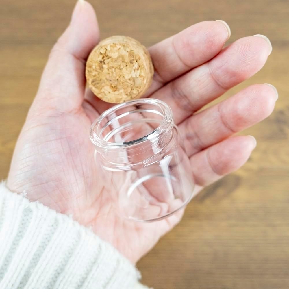 6Pcs Small Glass Jars with Cork Stoppers Mini Vials Bottles Clear Empty Wishing Bottle-0.67 oz