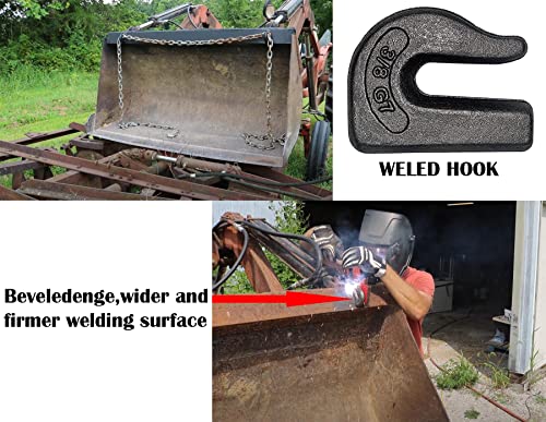 Keyhao Weld On Grab Chain Hook G70 3/8" Weld On Chain Grab Hooks Bucket Flatbed Trailer Wrecker Tow Tie Down Forged Steel Working Load Limit: 6600 Lbs #TOP3