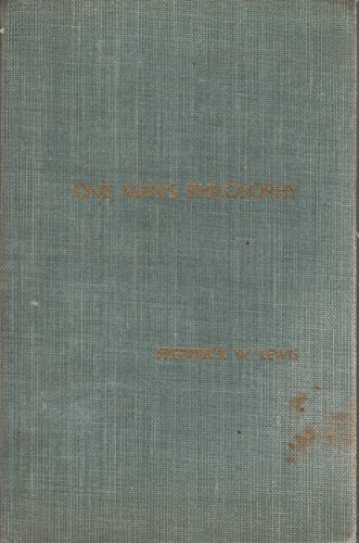One Mans Philosophy B002ARXF5S Book Cover
