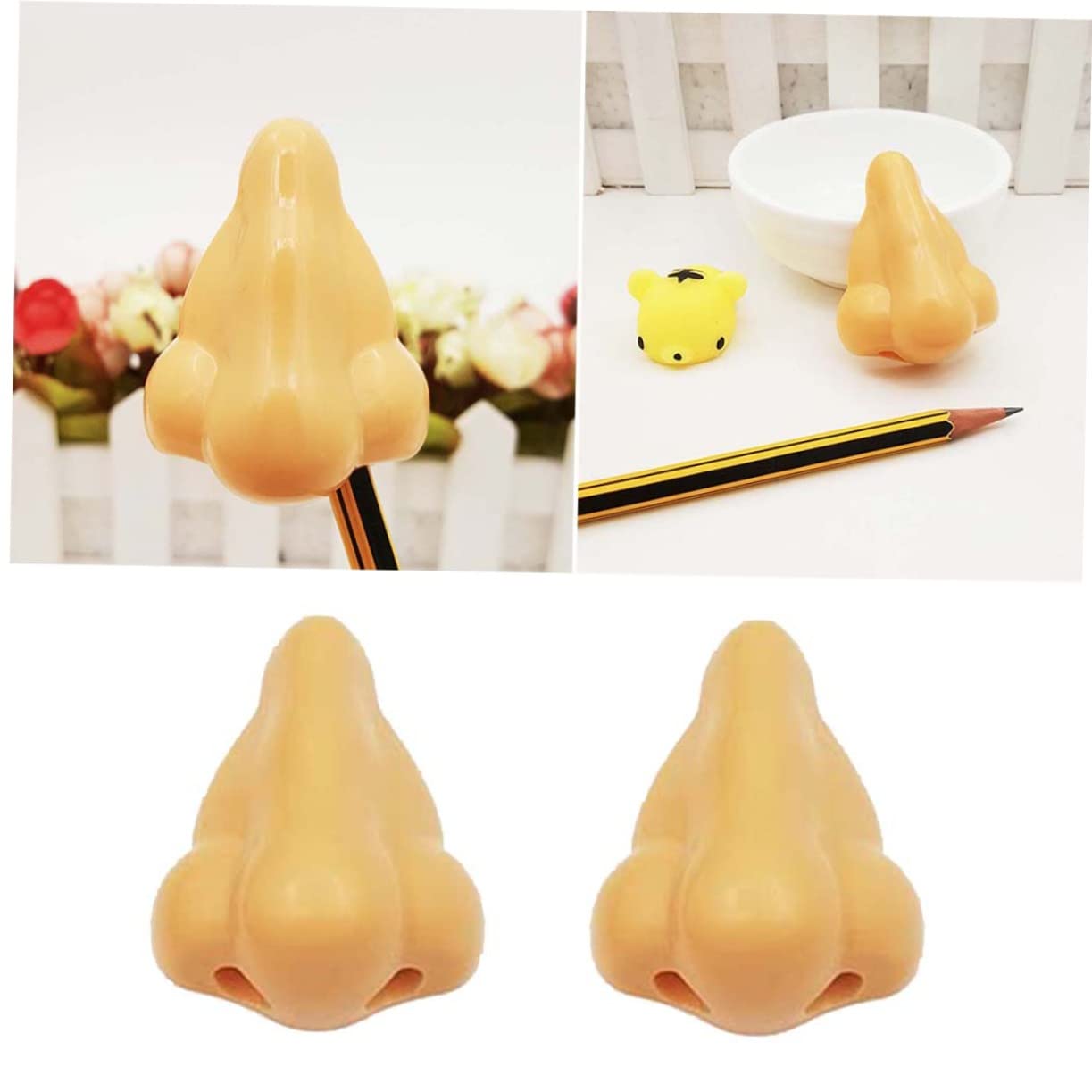 Ciieeo Temperamatite A Forma Di Naso in Plastica Da 3 Set Per Bambini Forniture Di Cancelleria Creative Di Compleanno Per Bambini Scuola E Ufficio 4 Pezzi*3