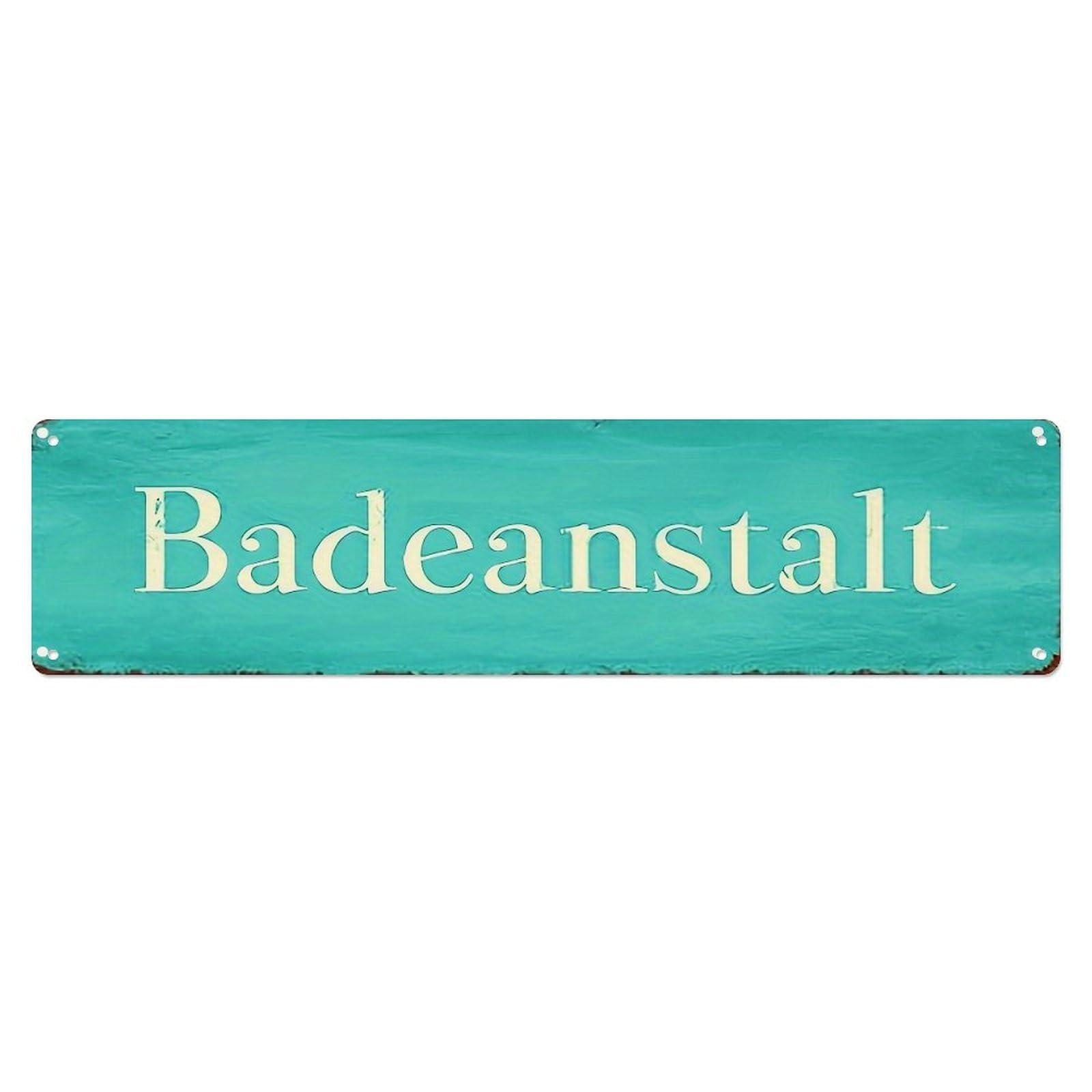 Badeanstalt Vintage Sign Pattern Metal Tin Sign Plaque
