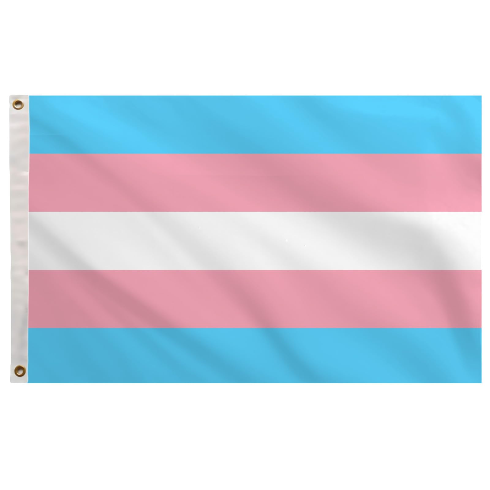 Transgender Pride Flag 5ft x 3ft Transgender Flag LGBTQ+ Flags with 2 Brass Grommets for Outdoor Indoor Use LGBTQ Pride Month Celebration Supplies for Parades Home Decor and LGBTQ Gatherings