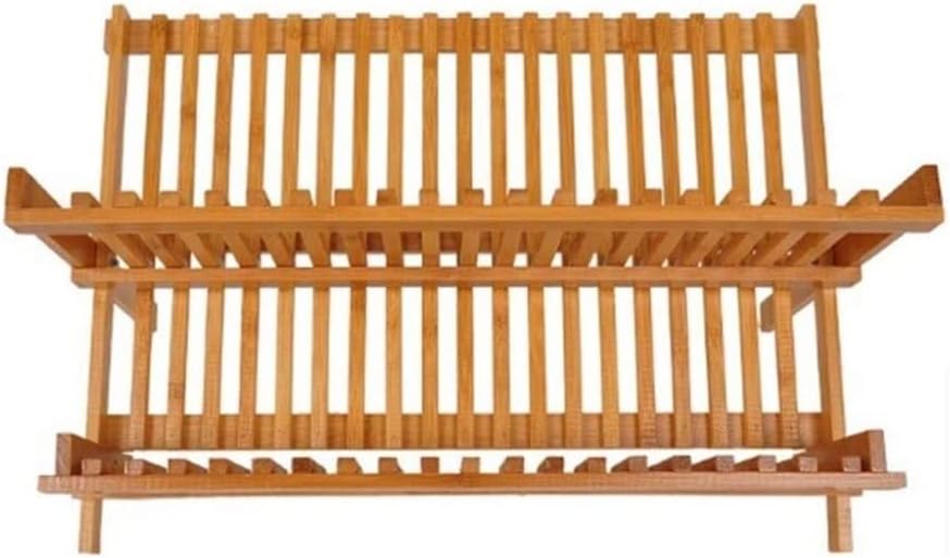 Dish Drying Rack Tableware Holder Foldable Dish Rack Bamboo Plate Rack for Kitchen Drying Rack Kitchen(20 Cells)