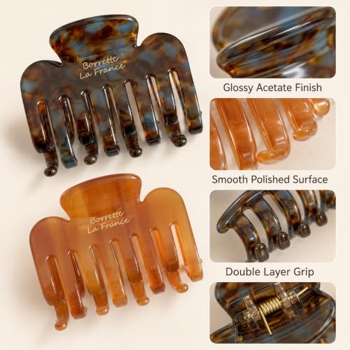 Pinzas para cabello brillo acetato 2 piezas miniatura 5