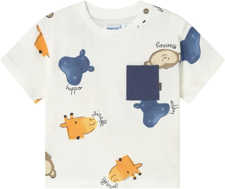 Mayoral Printed s/s t-Shirt for Baby-Boys Cream