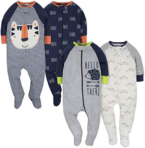 Gerber Baby Boys' 4 Pack Sleep 'N Play Footie