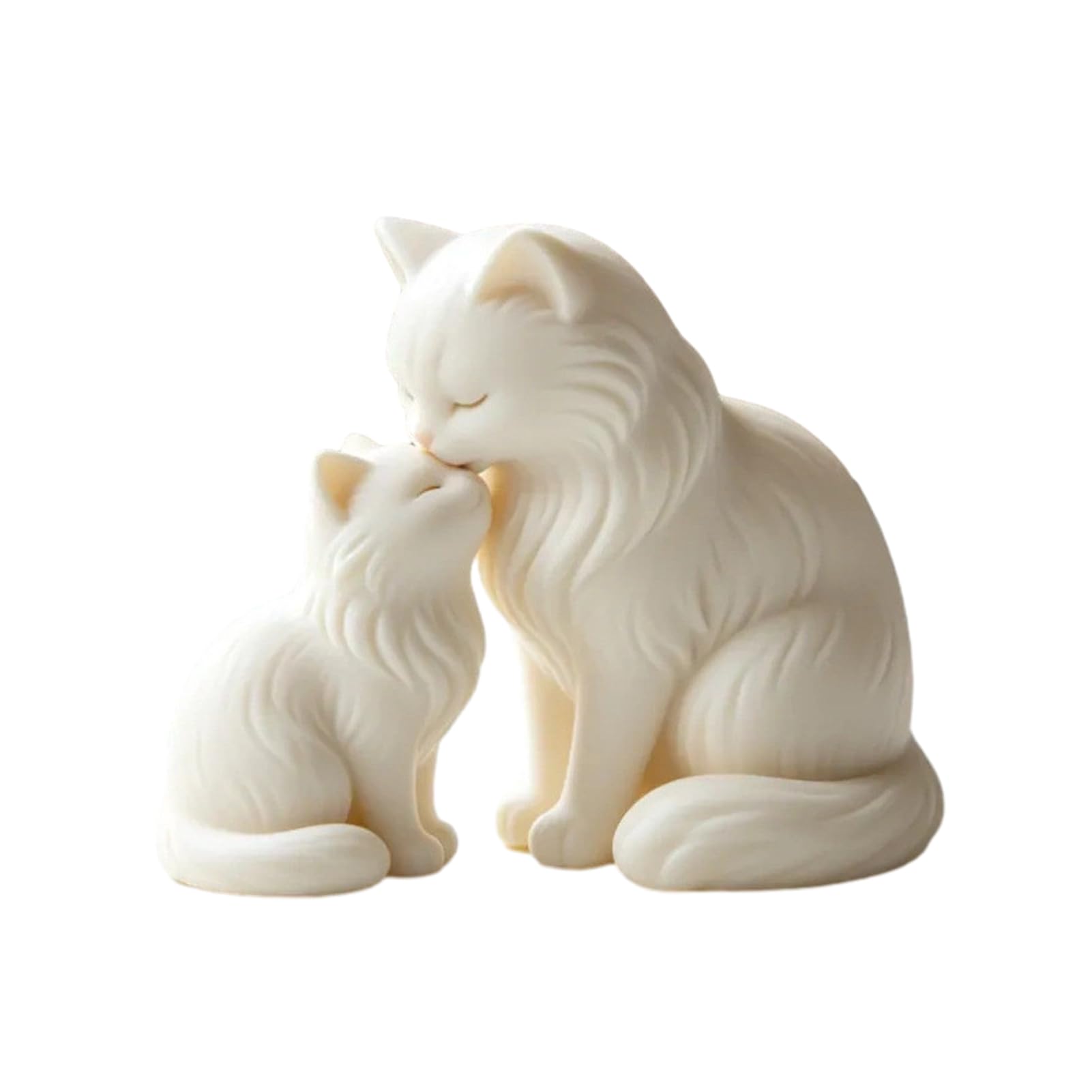 Glifora Cute Cat Figurine - Mother Cat and Kitten 3D Printed Sculpture, Collectible Cat Statue for Indoor, Office, Table and Shelf Decor, Gifts for Cat Lovers