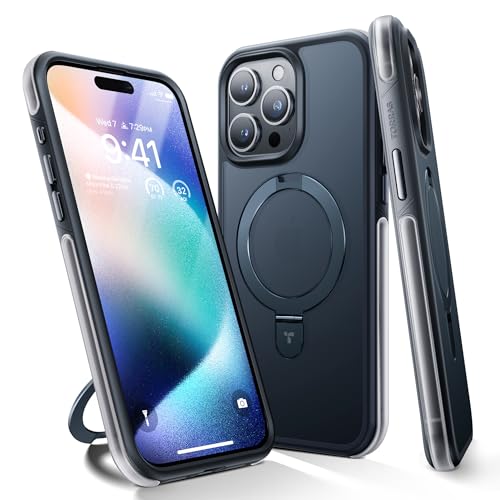 TORRAS Shock-Absorbent Fit for iPhone 15 Pro Case, Ostand Gray & Black