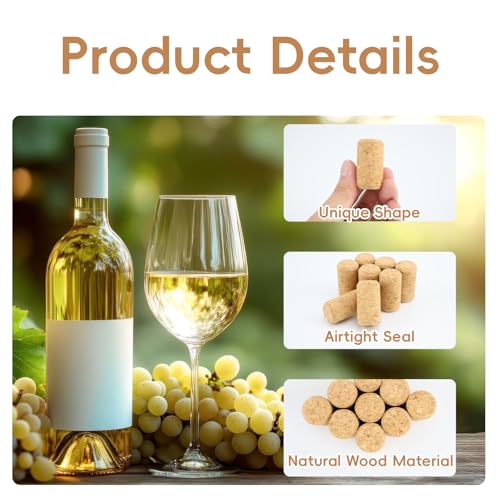 75 Stück Weinkorken zum Basteln, Flaschenkorken, Natur Weinflaschenverschluss, Naturkorken Weichholz Korken für Flaschen, Bastelkorken für Bierflaschen Champagnerflaschen DIY Dekorieren(21 x 40mm)