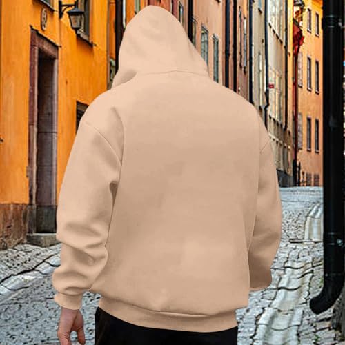 Pullover Hoodies for Men - Letter Print Casual Drawstring Oversized Sweatshirt - Trendy Sweaters Loose Fit Fall Tops3