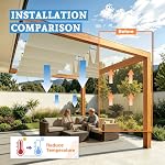 3' x 7' Retractable Awning Wave Pergola Shade Canopy, Beige - Image 5